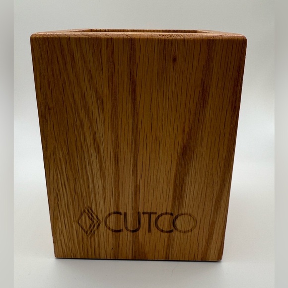 Cutco Honey Oak Wooden Utensil Holder Kitchen Tool Caddy - Picture 7 of 8